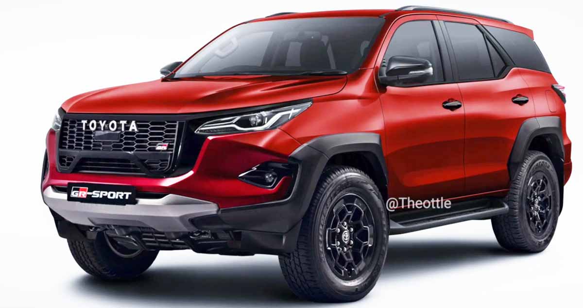 TOYOTA FORTUNER GR SPORT, the image is cut off in front of the HILUX GR SPORT, adding more sporty character.