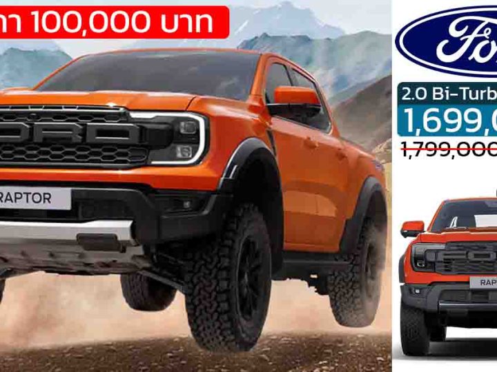 ลดราคา 100,000 บาท FORD Ranger RAPTOR เหลือราคา 1,699,000 บาท 2.0 Bi-Turbo