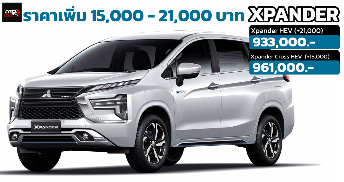 เพิ่มราคาในไทย 21,000 บาท Mitsubishi XPANDER HYBRID ใหม่ อัตราประหยัด 19.2 กม./ลิตร