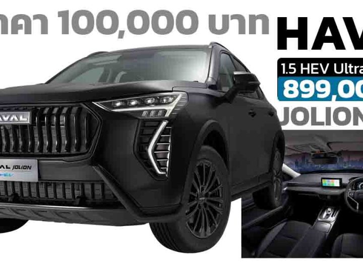 ลดราคา 100,000 บาทในไทย HAVAL JOLION HEV ไฮบริด เหลือ 899,000 บาท