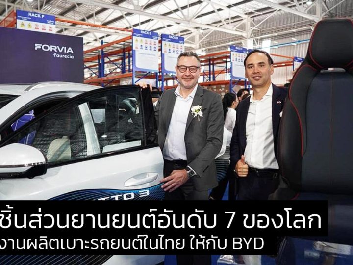 Forvia ผู้ผลิตชิ้นส่วนยานยนต์อันดับ 7 ของโลกสร้างโรงงานผลิตเบาะรถยนต์ในไทย ให้กับ BYD