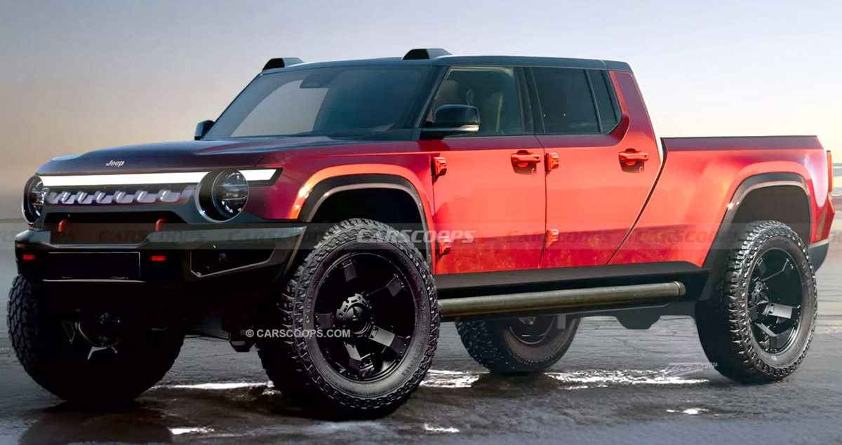 Jeep Gladiator เตรียมสร้างกระบไฟฟ้า และ ไฟฟ้าช่วงขยายในปี 2028 * ภาพในจินตนาการ