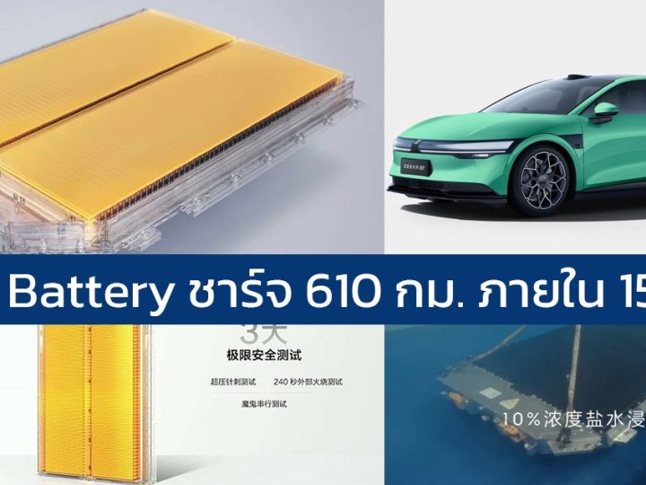 ZEEKR เปิดตัว BRIC Battery รุ่นที่ 2 ชาร์จ 10-80% ภาสยใน 10.5 นาที หรือ 610 กม. ภายใน 15 นาที