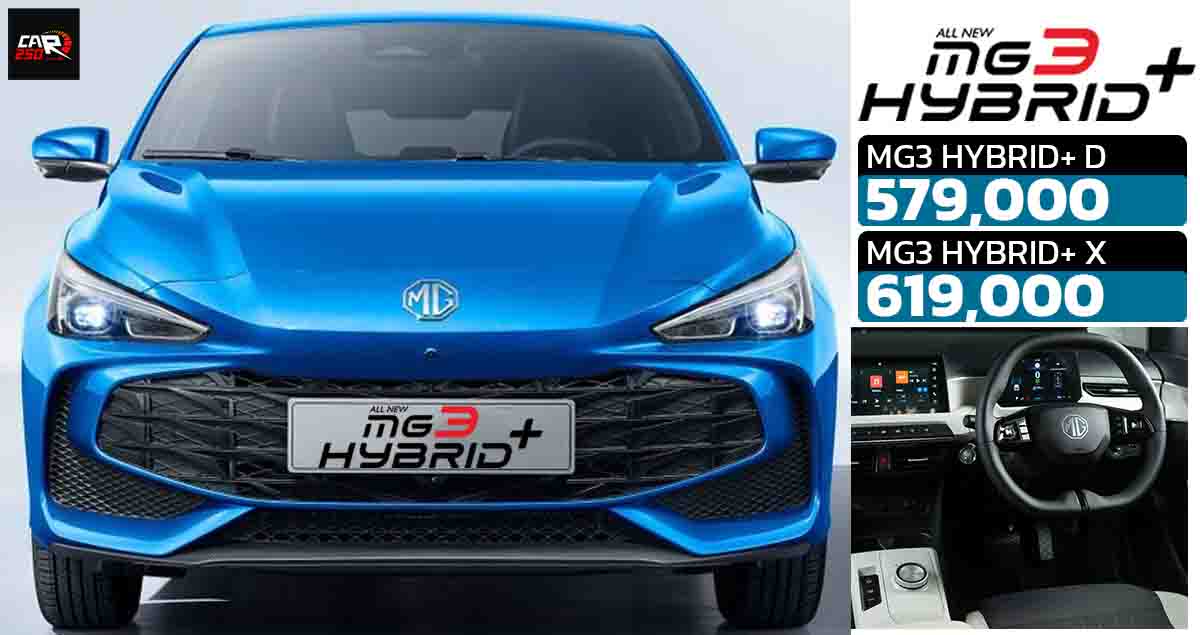 ปรับราคาเพิ่ม 20,000 บาท MG3 HYBRID+ ประหยัด 26.3 กม./ลิตร ราคา 579,000 – 619,000 บาท