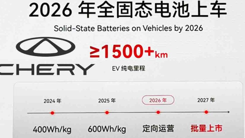 Chery เตรียมเปิดตัวแบตเตอรี่ Kunpeng วิ่งได้กว่า 1,200 กม./ชาร์จ พร้อมโซลิดสเตต 1,500 กม./ชาร์จ