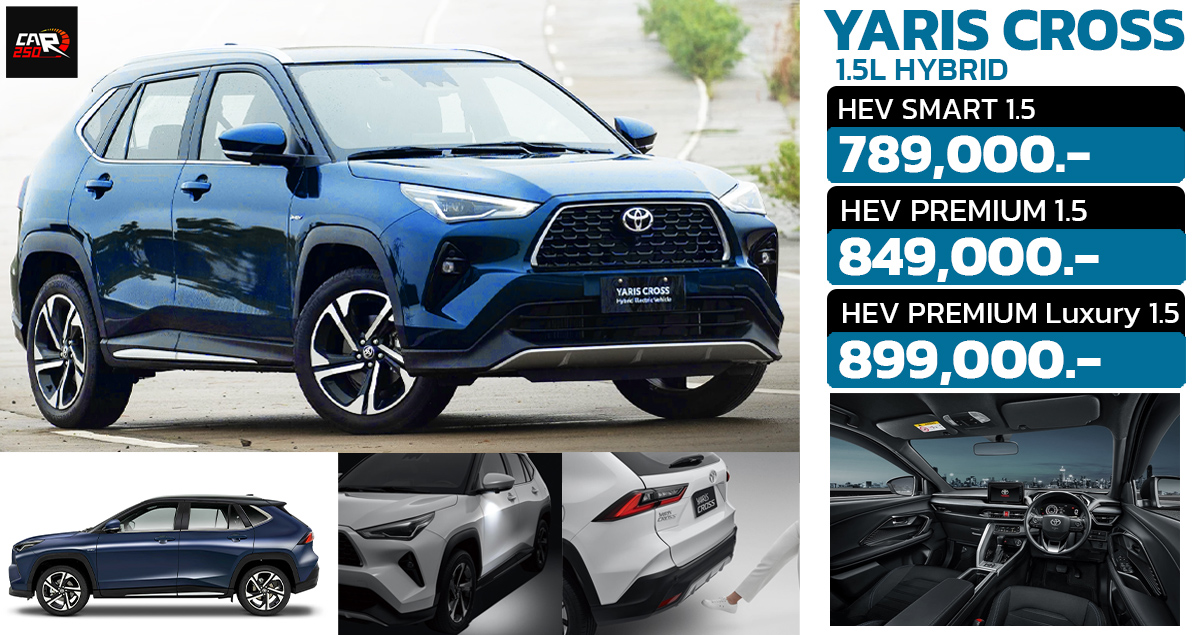 ม.ค.- พ.ย. จดทะเบียนในไทย 33,170 คัน TOYOTA YARIS CROSS HEV ไฮบริด ราคา 789,000 – 899,000 บาท